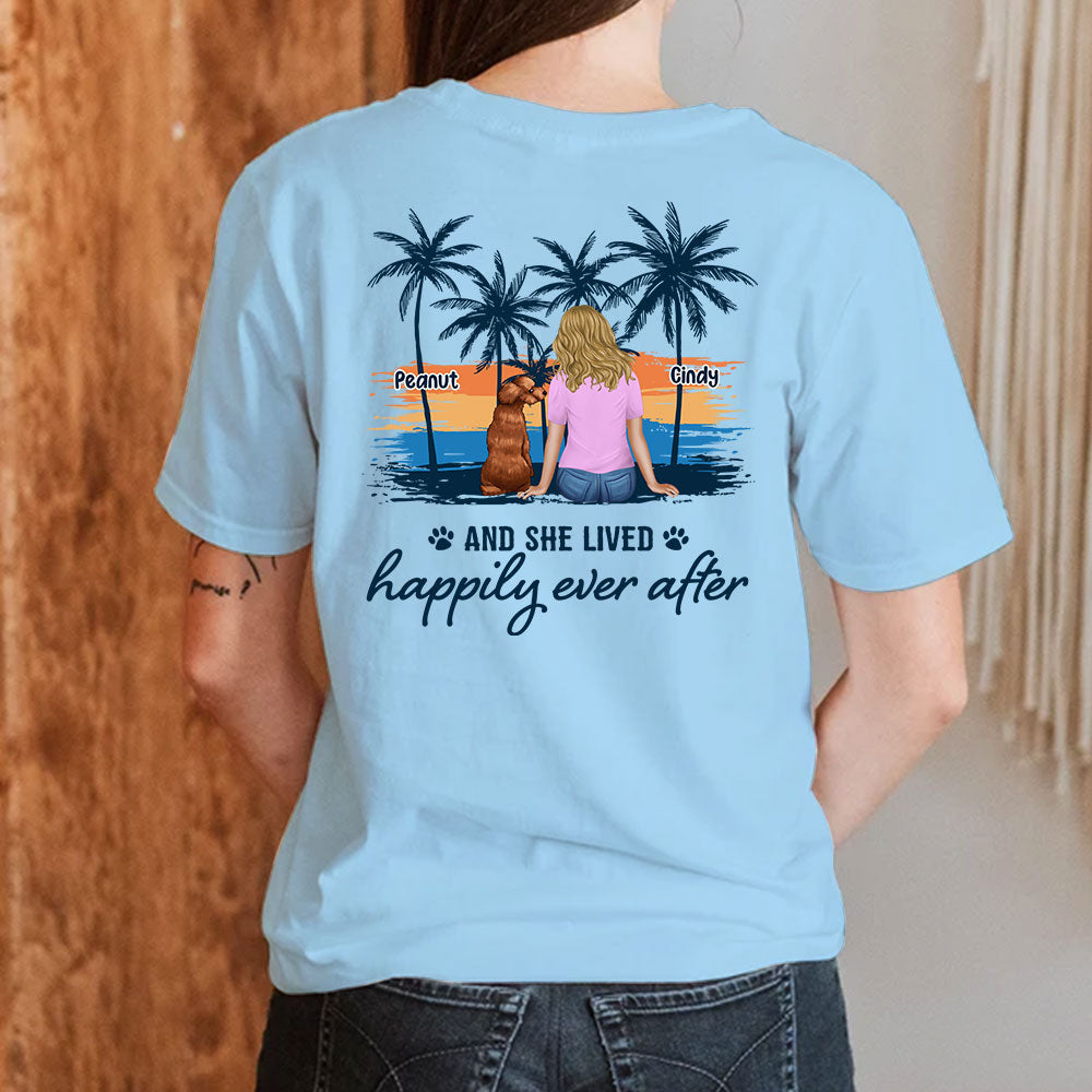 Beach Vibes Personalized Unisex T-shirt for Pet Lovers - Live Happily