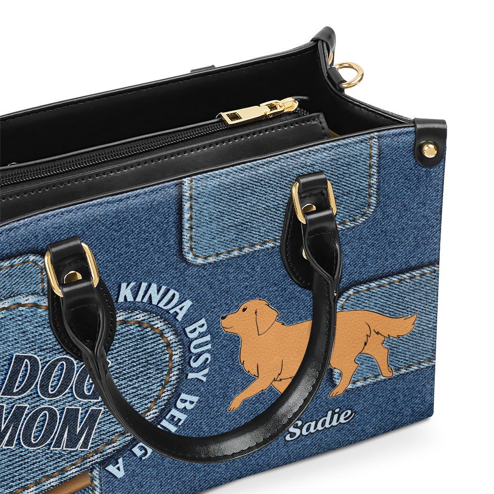 Busy Dog Mom's Customizable Premium Leather Handbag