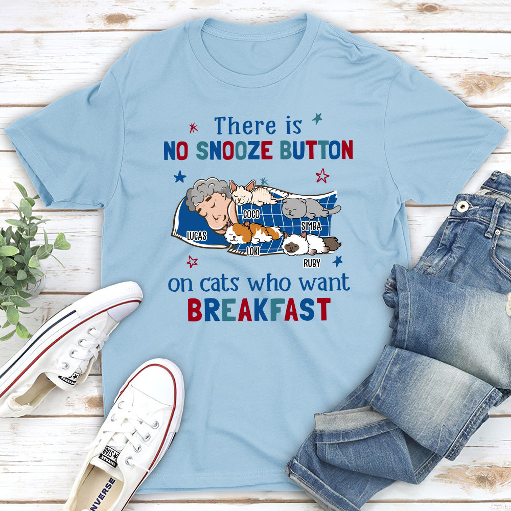 No Snooze Button - Customizable Unisex Pet Lover's Personalized T-shirt