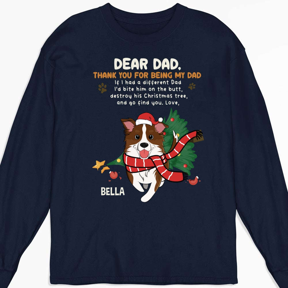 Personalized Custom Long Sleeve Thank You T-shirt for Dad and Mom