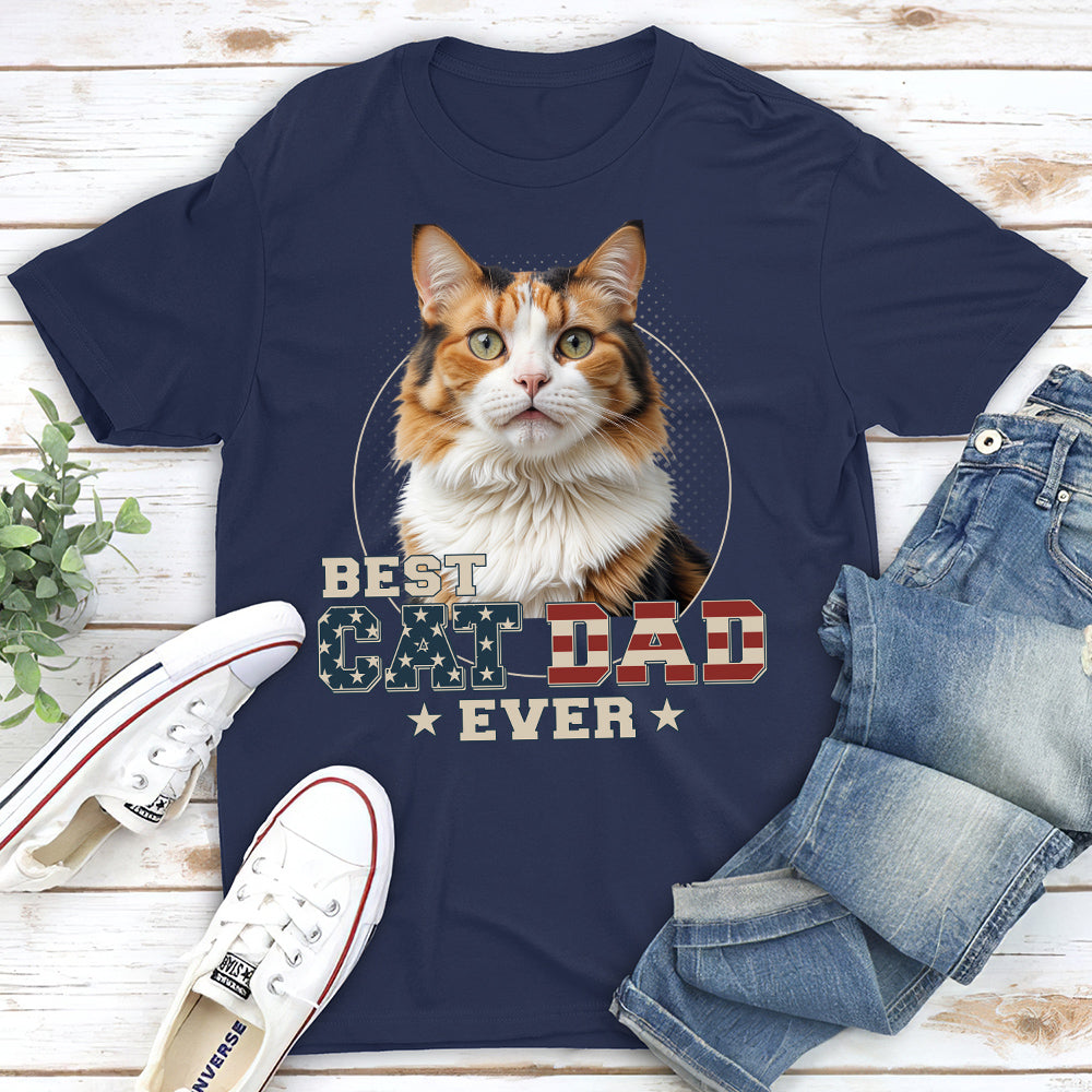 Custom Photo Ultimate Dog and Cat Dad Personalized Unisex T - shirt: Ideal Gift for Pet Lovers