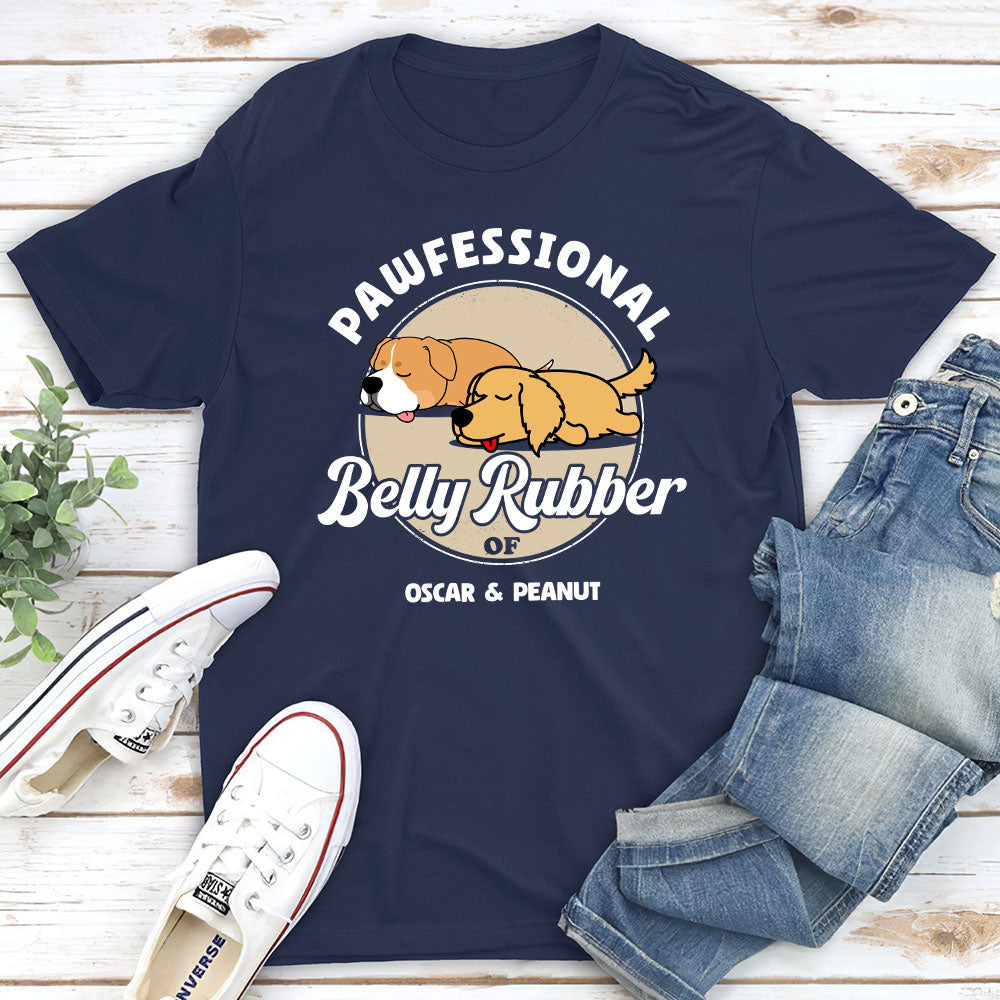 Pawfessional Personalized Unisex Belly Rubber Custom T-shirt - Ideal Gift for Pet Lovers