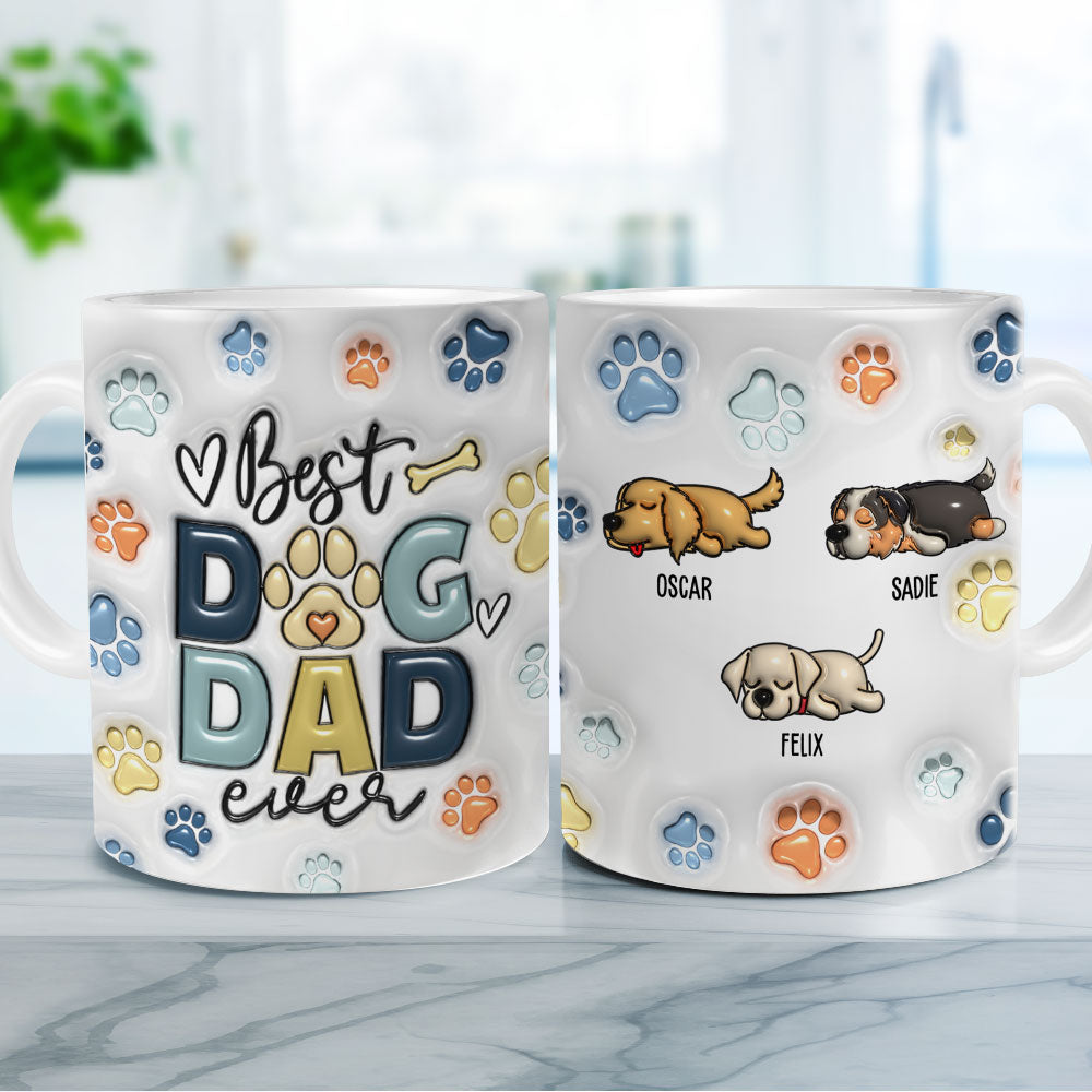 Personalized 3D Inflated Effect Ceramic Mug for Dog Dads