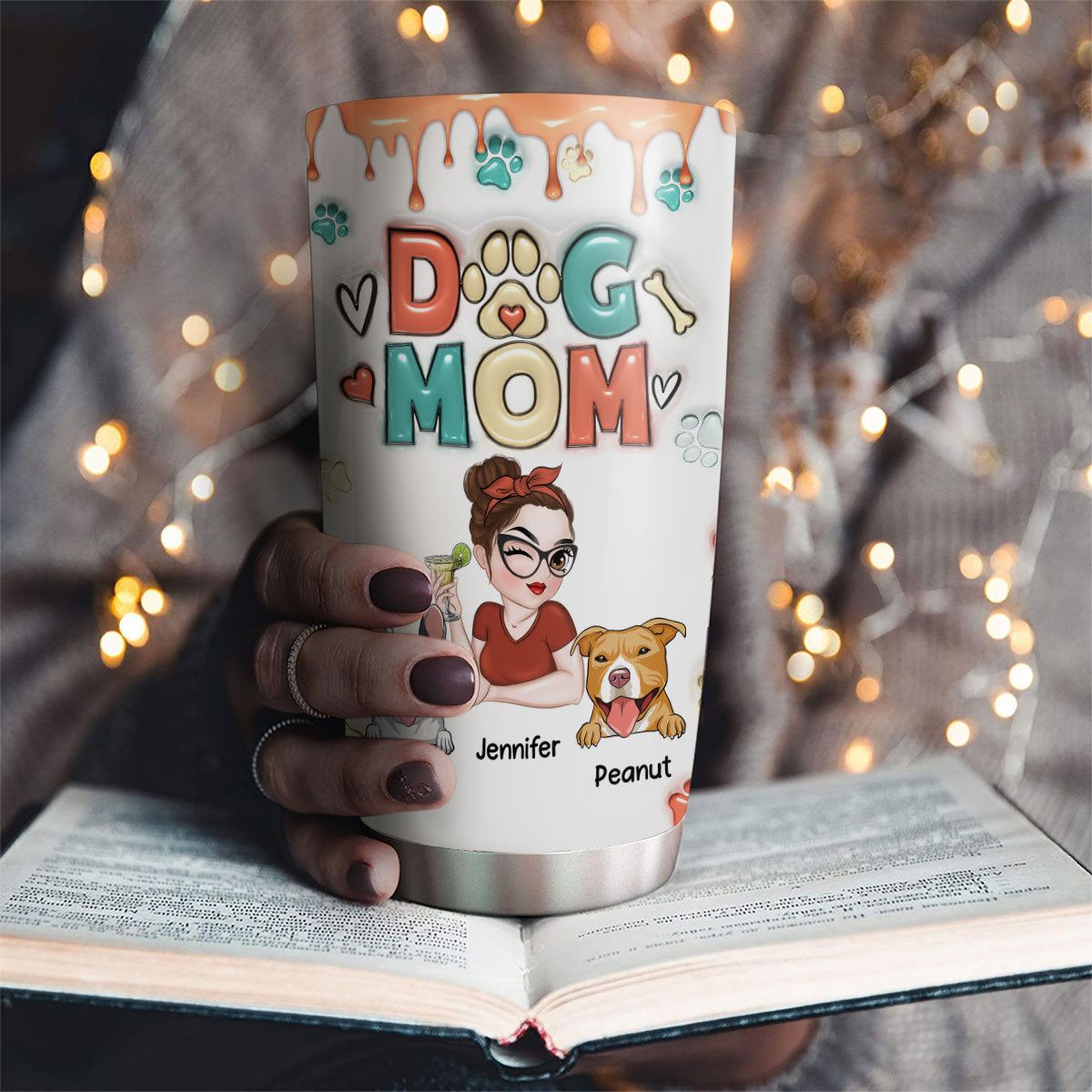 Customizable 3D Inflated Effect Tumbler for Dog Moms