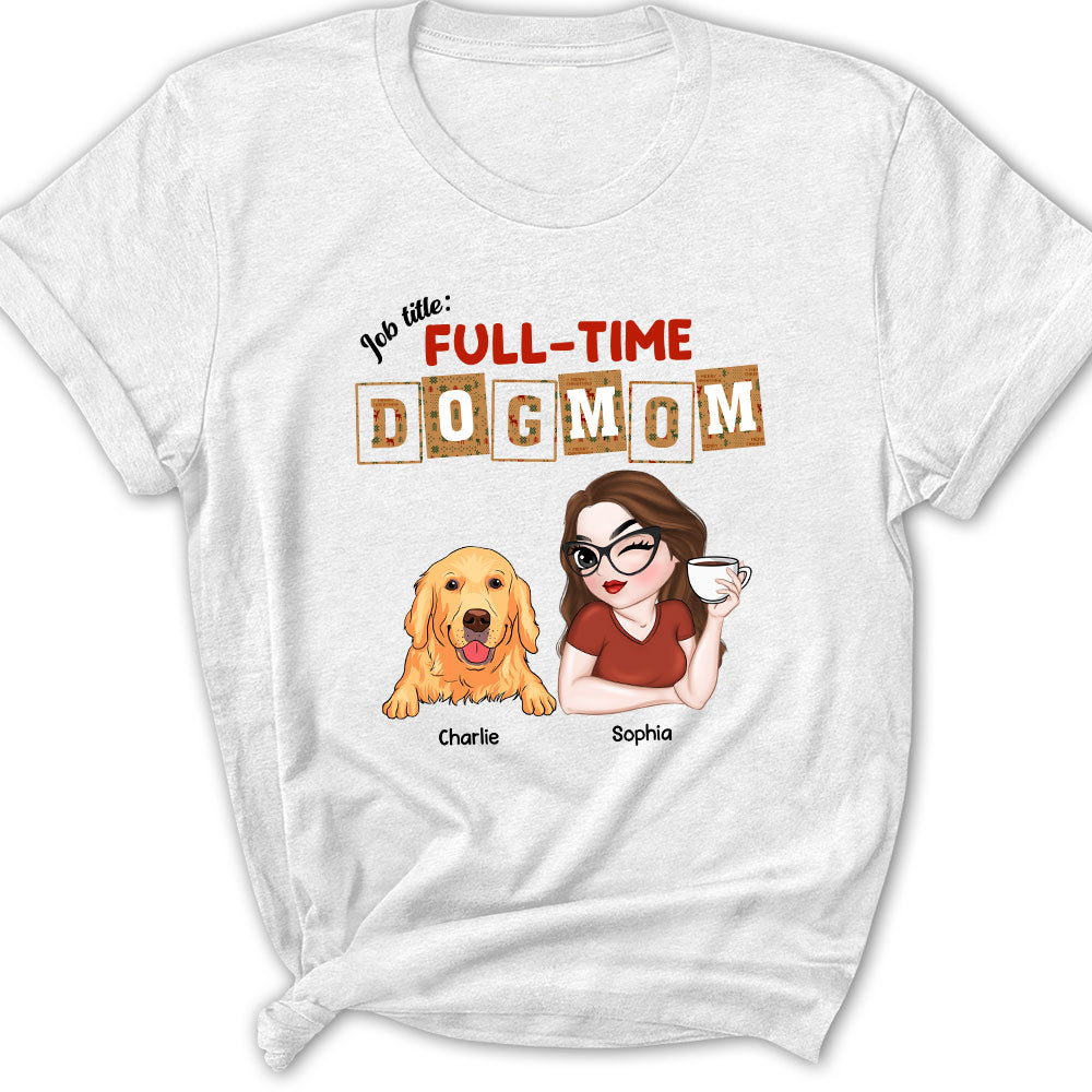 Personalized Full - Time Dog Mom & Dad Christmas Women's T - shirt