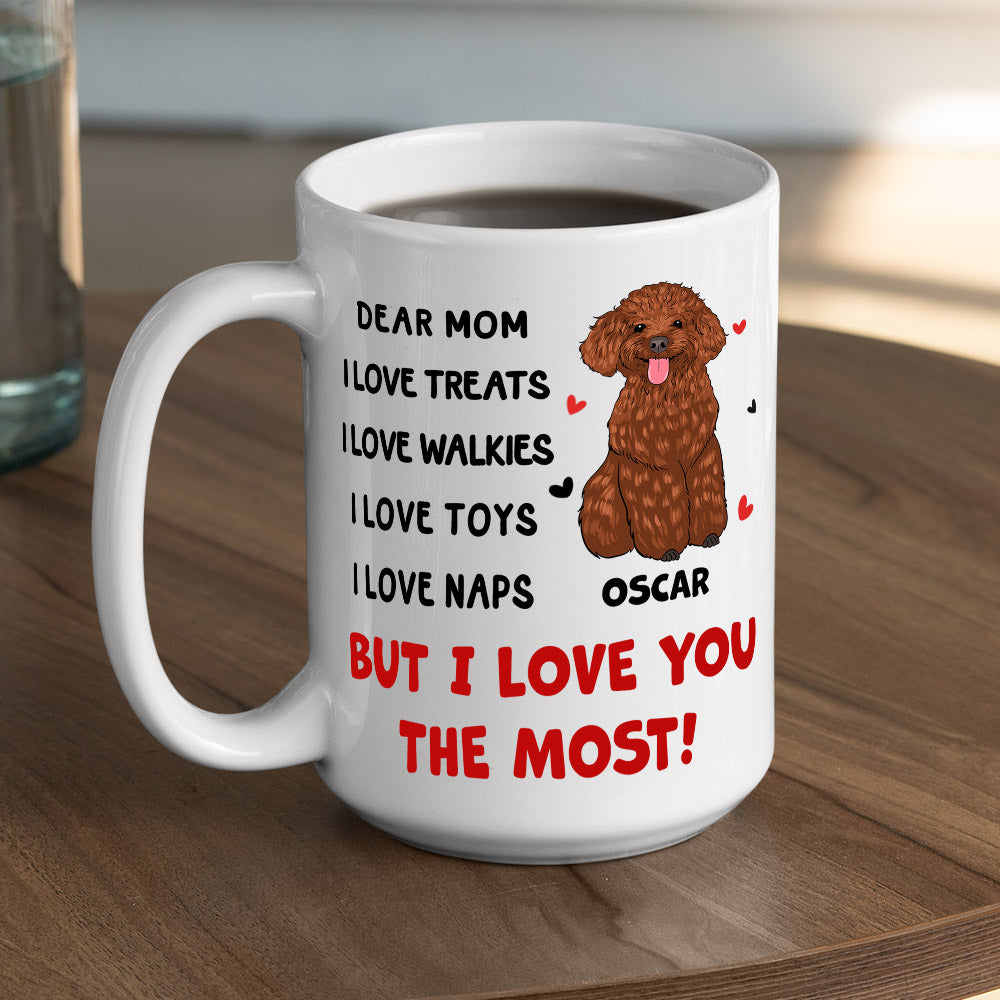 Top-Rated Personalized 'I Love You The Most' Custom Coffee Mug for Pet Lovers