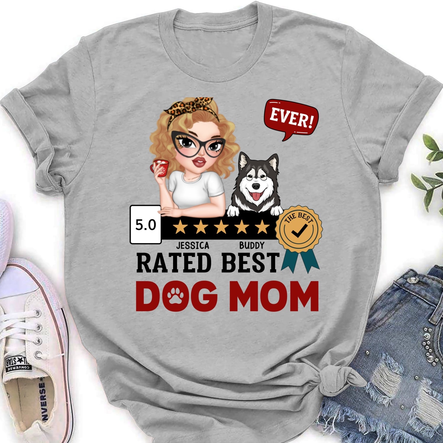 Top-Rated Personalized Custom Women's T-shirt for Dog Moms