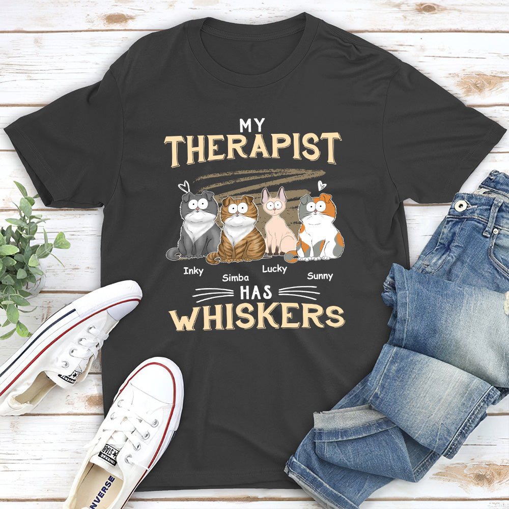 My Therapist Has Whiskers - Customizable Unisex Personalized T - shirt for Pet Lovers