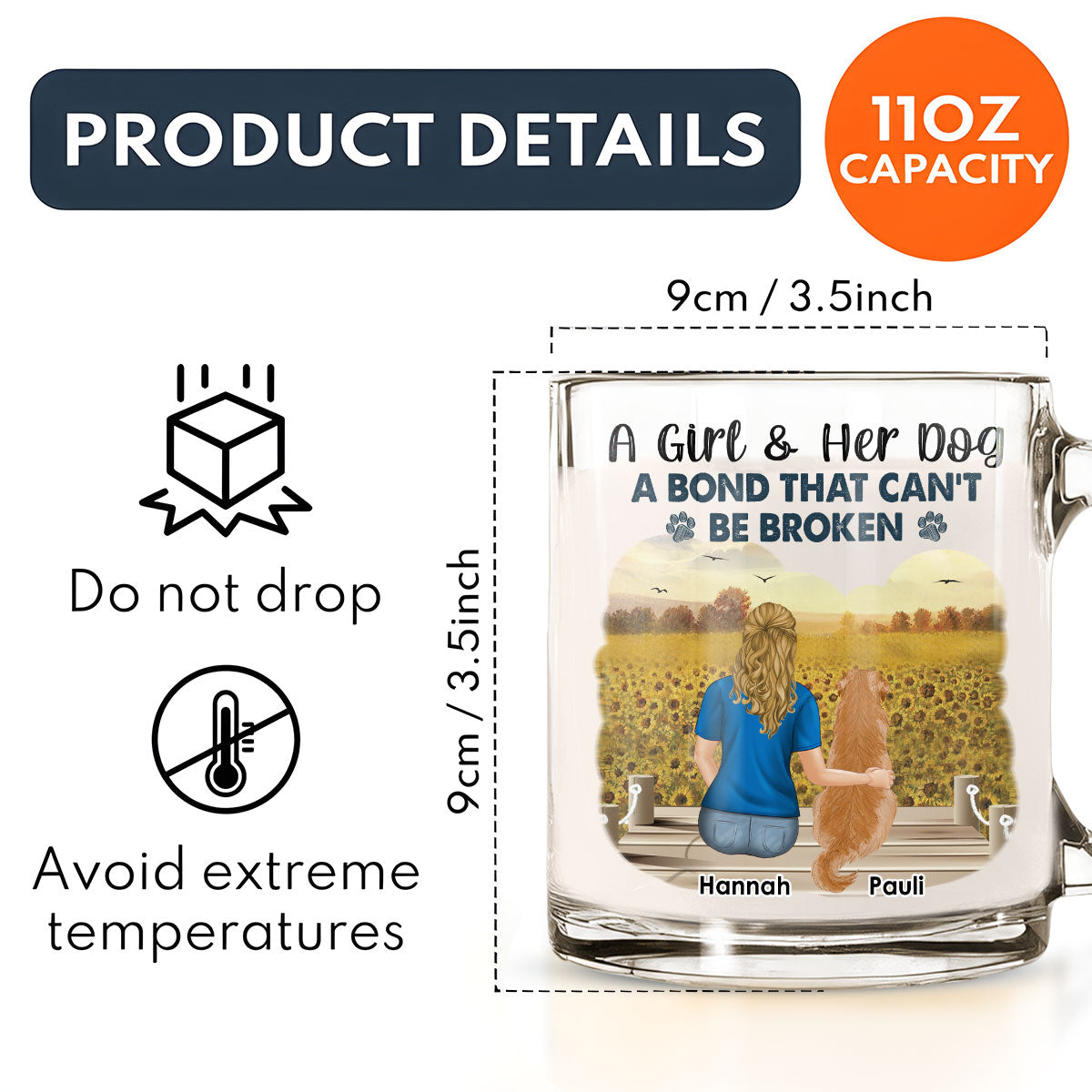 Indestructible Personalized Custom Glass Mug - Create an Unbreakable Bond