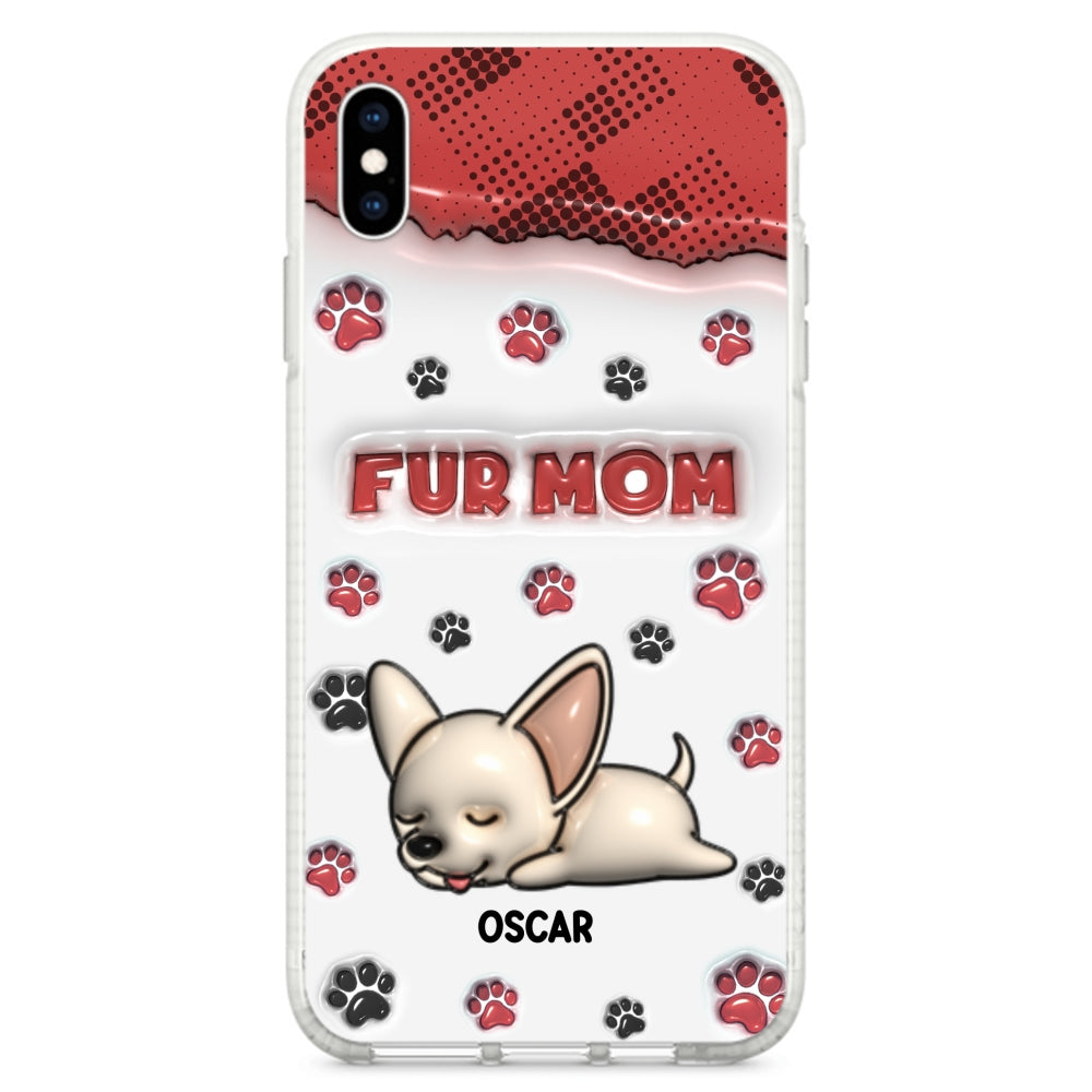 Personalized 3D Inflated Effect Fur Mom Custom Phone Case