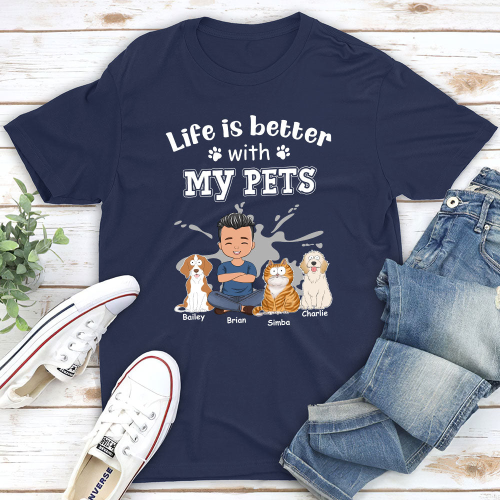 Personalized Unisex Pet Lover's T-shirt: A Life With Pets Keepsake