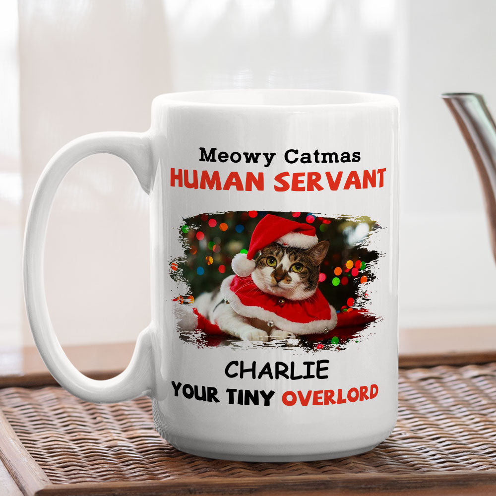 Meowy Catmas Servant - Customizable Personalized Coffee Mug for Pet Lovers