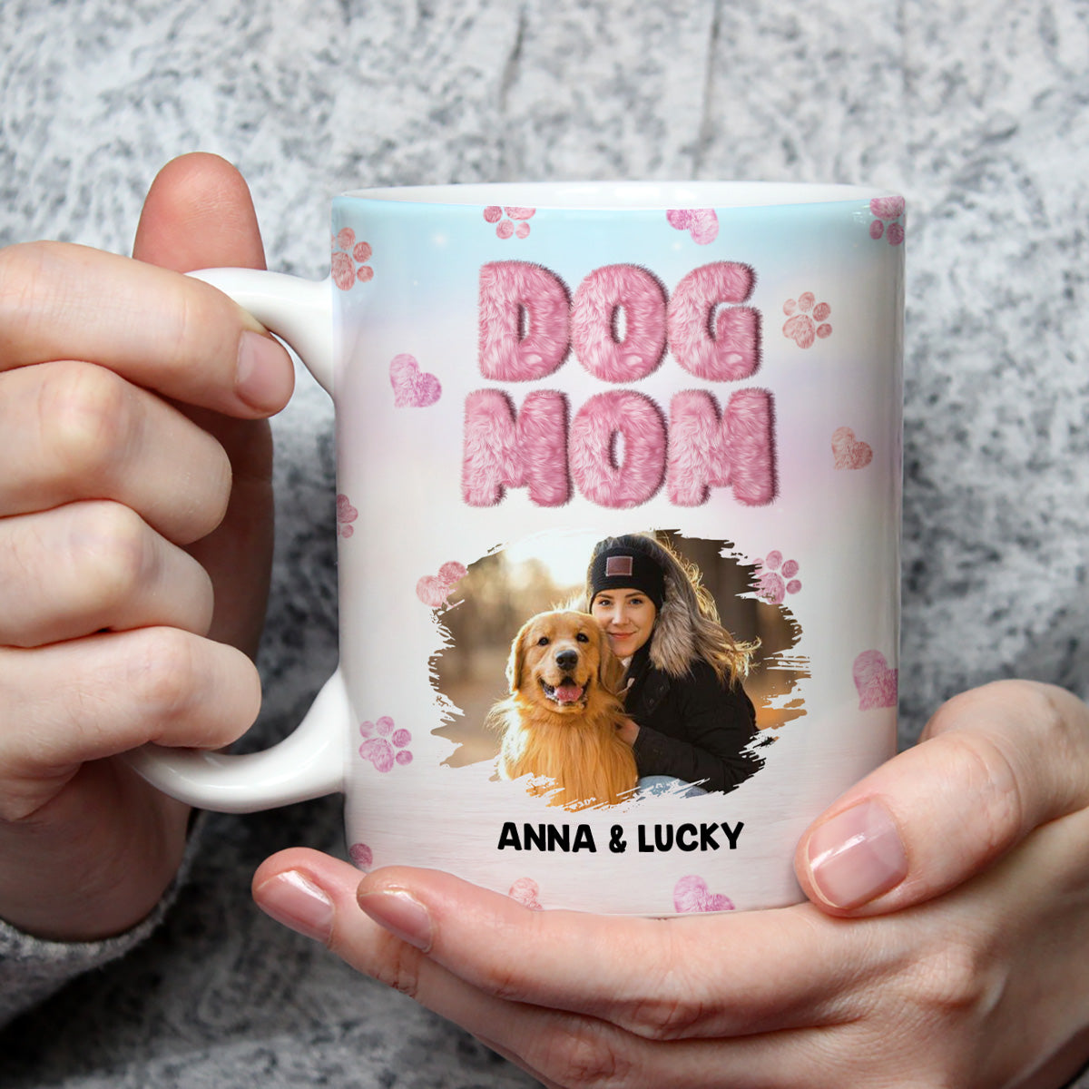 Personalized 3D Inflated Effect Ceramic Mug for Dog Moms with Custom Photos