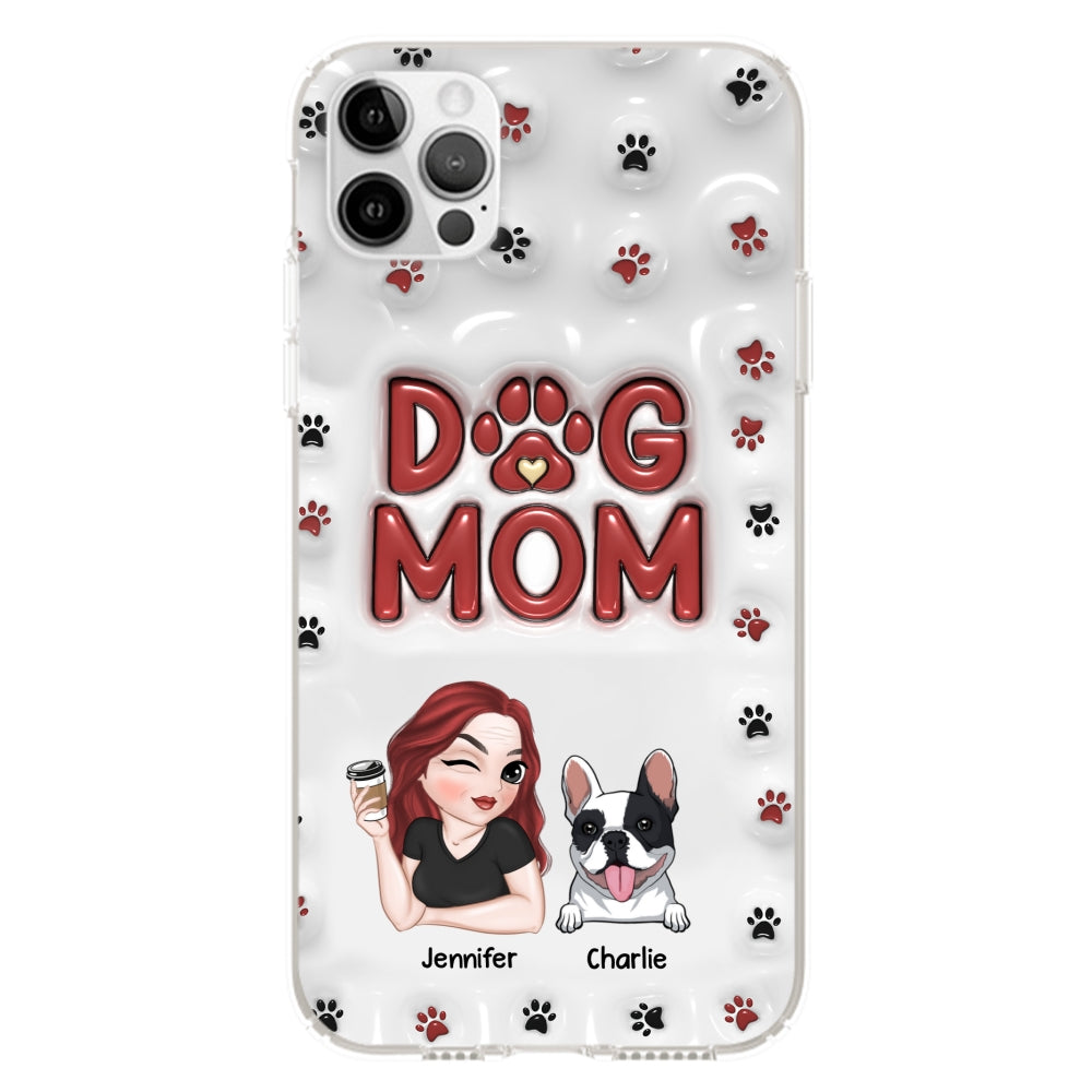 Adorable Dog Mom - Personalized 3D Inflated Effect Custom Phone Case