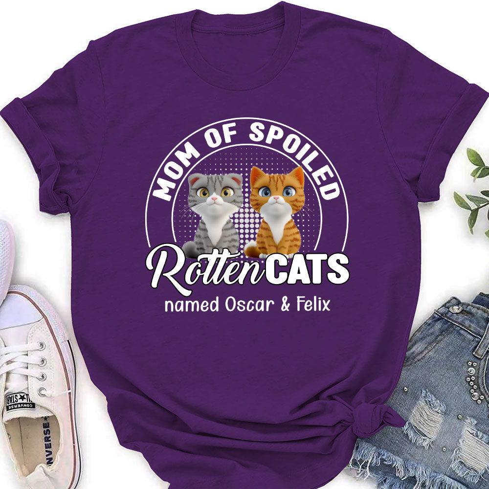 Customizable Spoiled Rotten Cat Chibi Cartoon Women's T-shirt - Ideal Gift for Pet Lovers