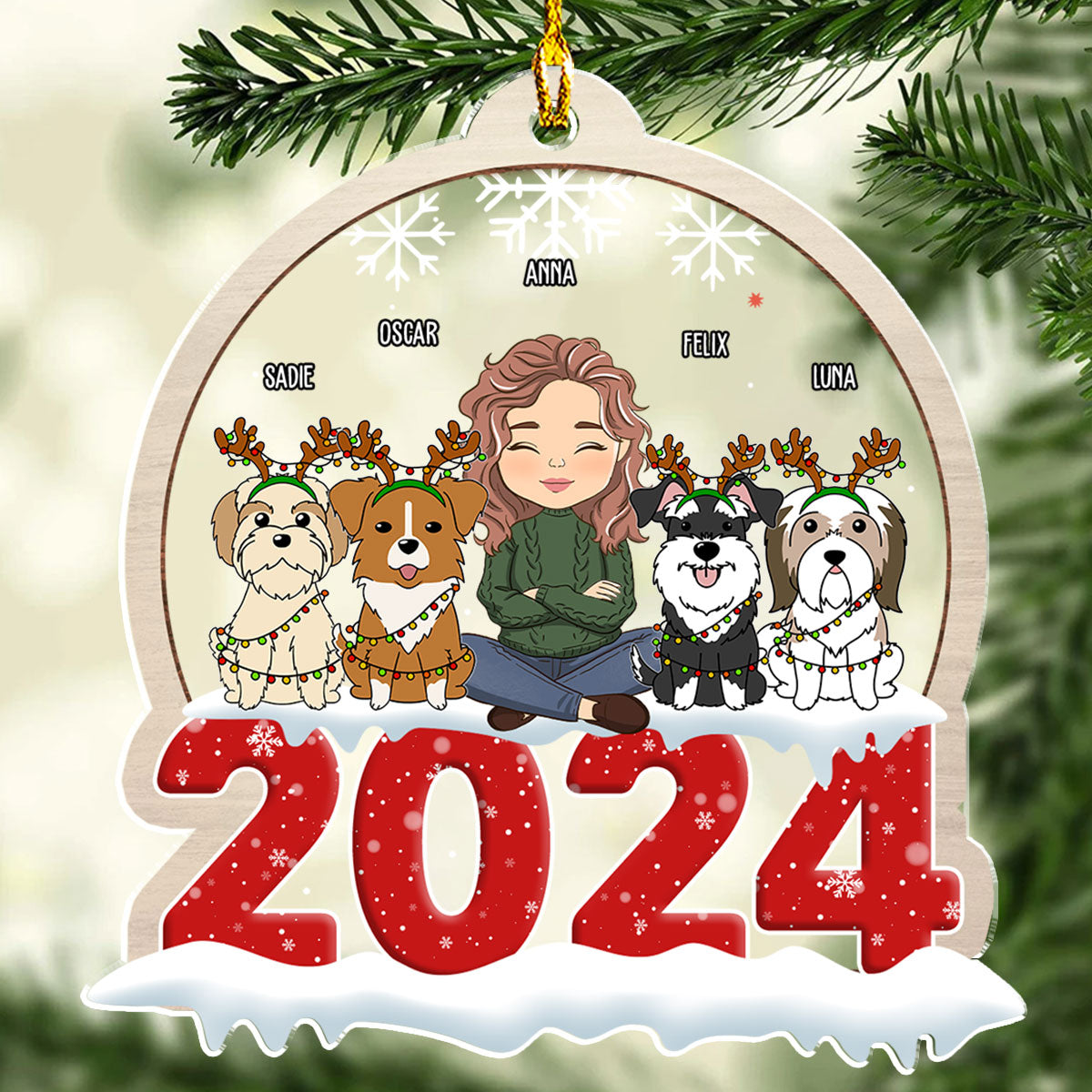 Customizable Pet Crystal Snow Globe Acrylic Ornament for Christmas