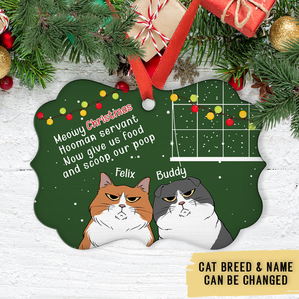 Personalized Custom Aluminum 'Give Me Food' Ornament for Pet Lovers