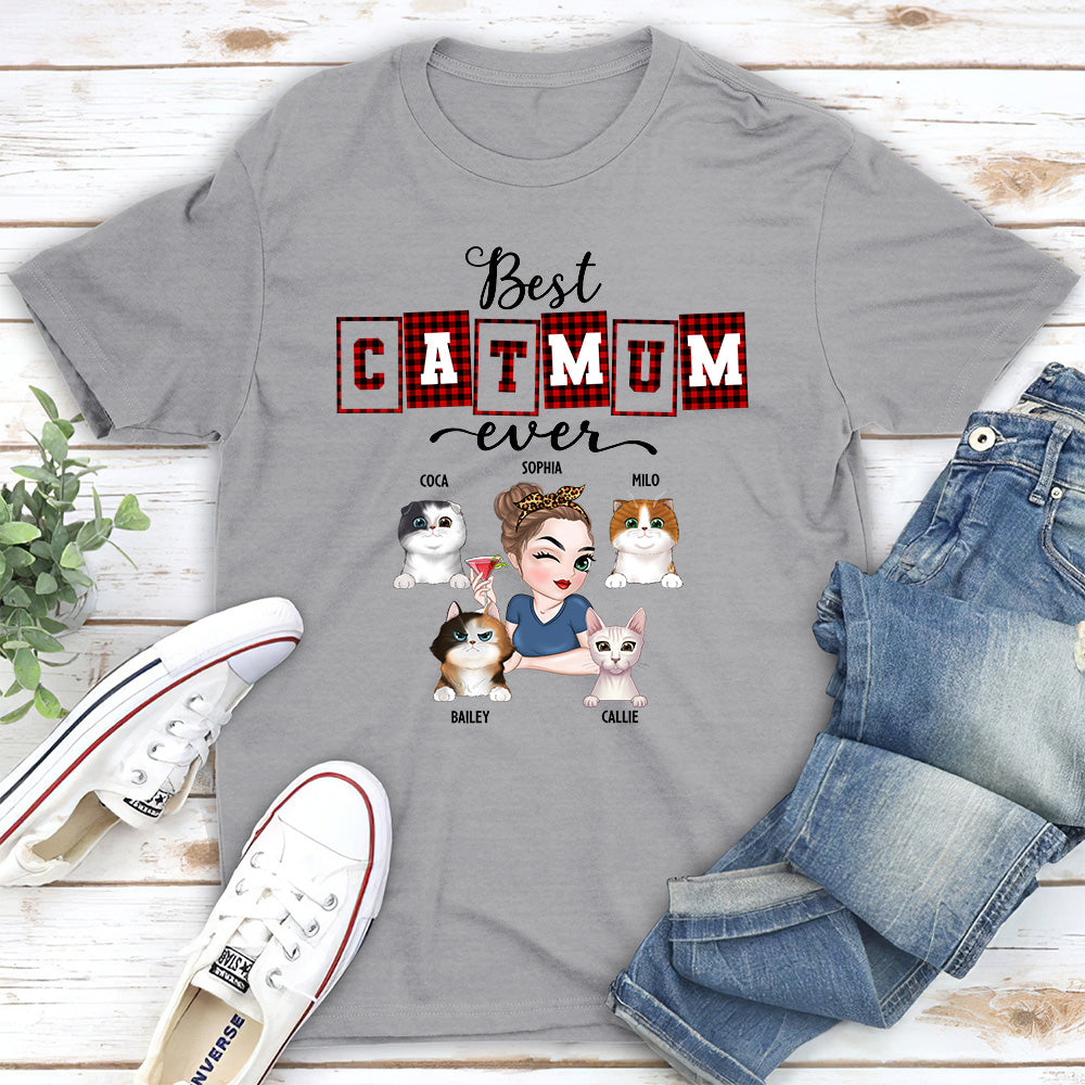 Top-Rated Personalized Unisex Cat Mom of the Year T-shirt