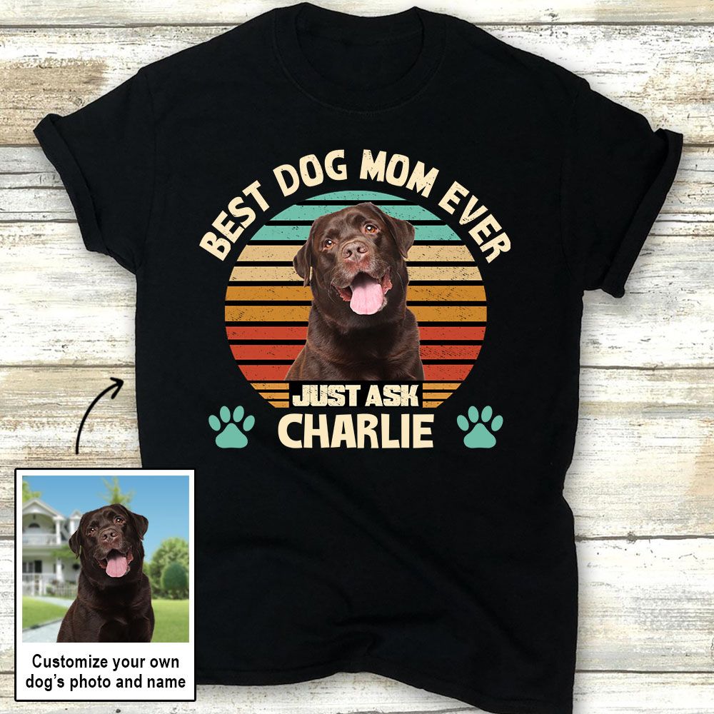 Top-Rated Personalized Custom Photo Women's T-shirt for Dog Moms