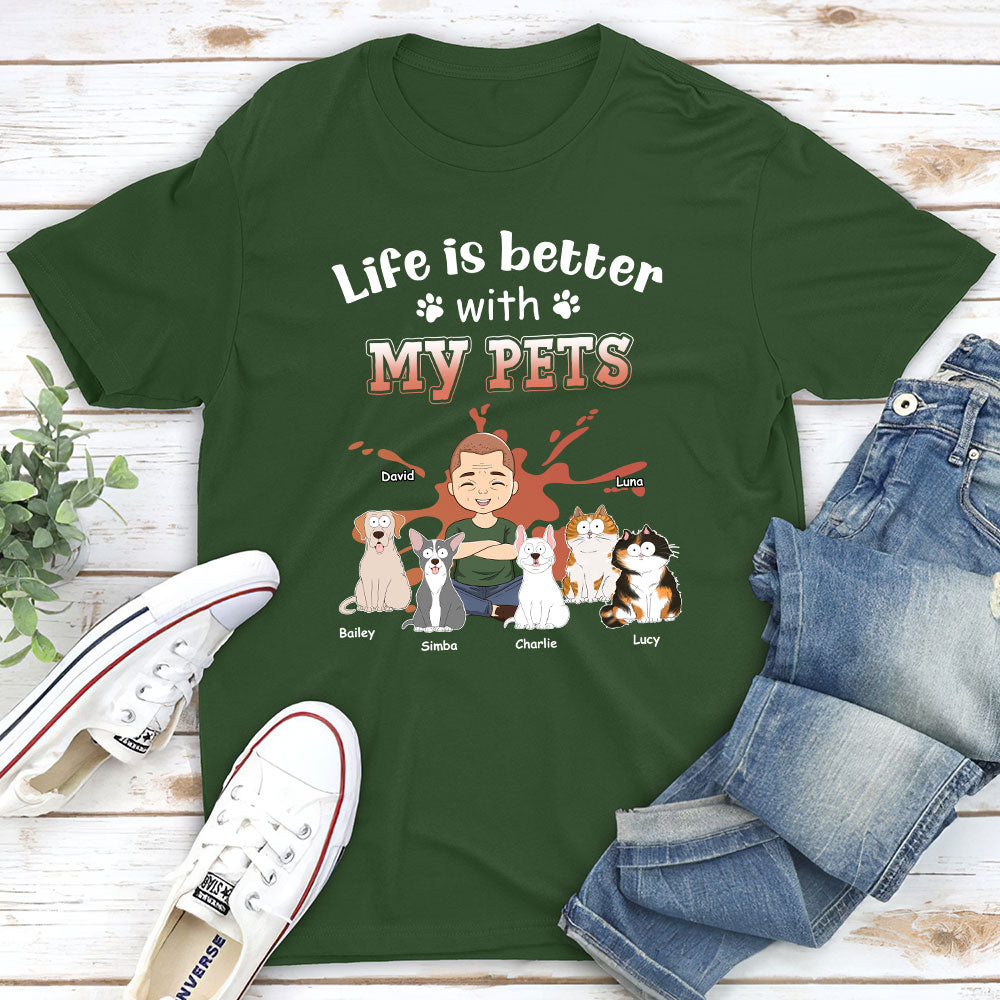 Personalized Unisex Pet Lover's T-shirt: A Life With Pets Keepsake