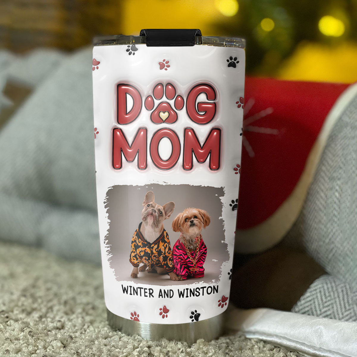 Stylish Personalized 3D Inflated Effect Tumbler for Dog Moms