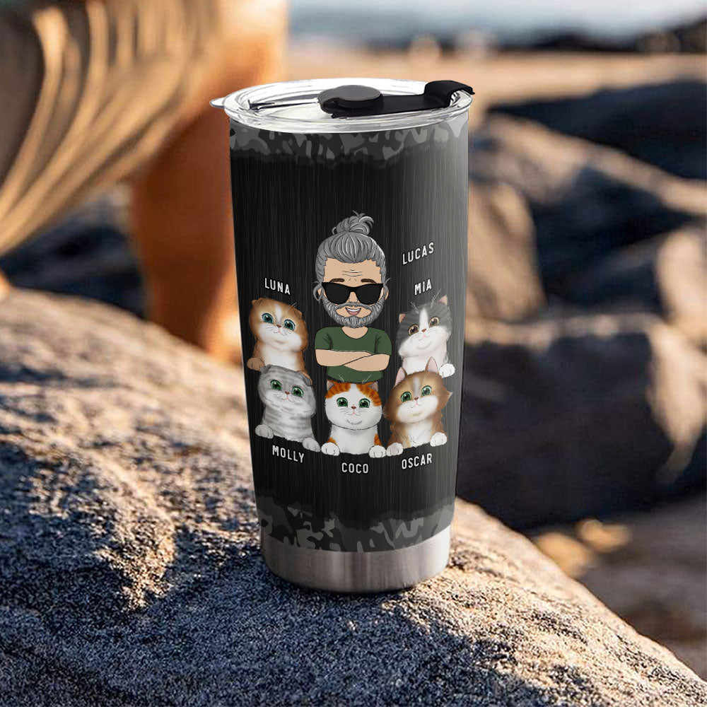 Cat Dad - Customizable Personalized Tumbler with Endless Style