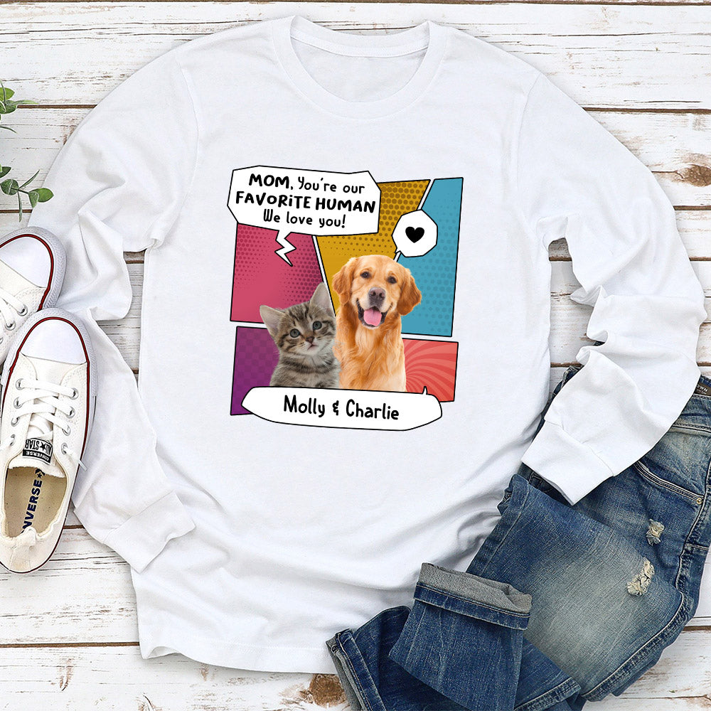 Pop Art Personalized Custom Long Sleeve T - shirt: A Favorite for Human and Pet Lovers