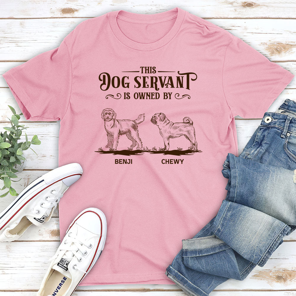 Personalized Unisex Dog Lover T-shirt - 'This Dog Servant Is Owned By'