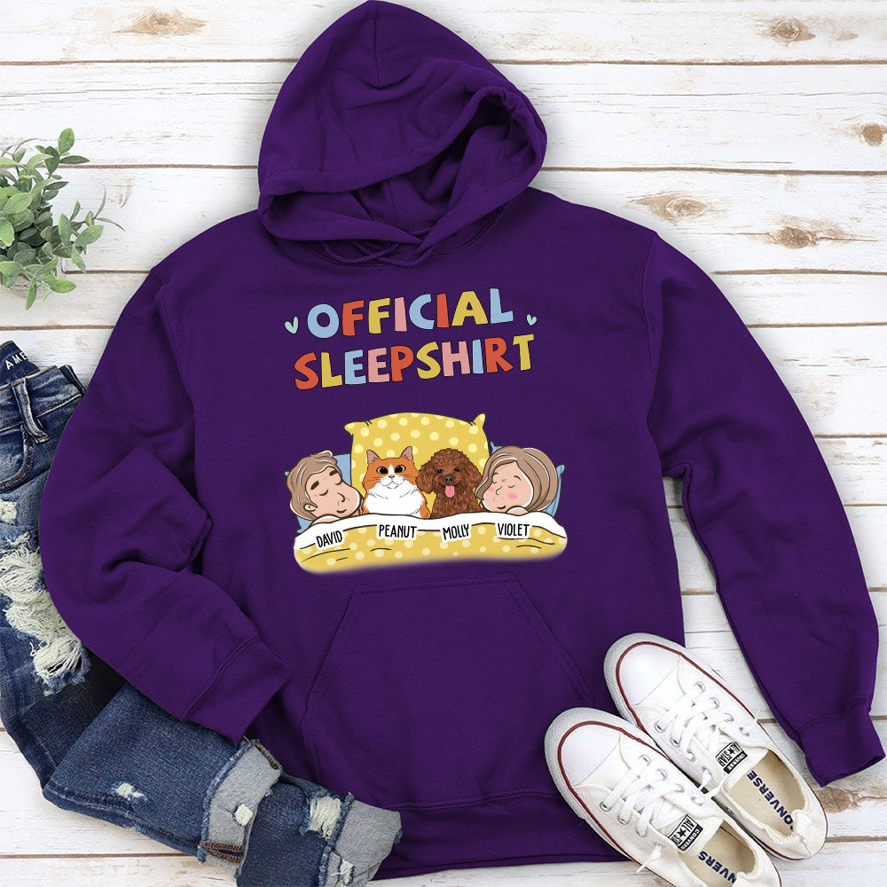 Personalized Custom Couple Sleeping Pet Sleepshirt Hoodie