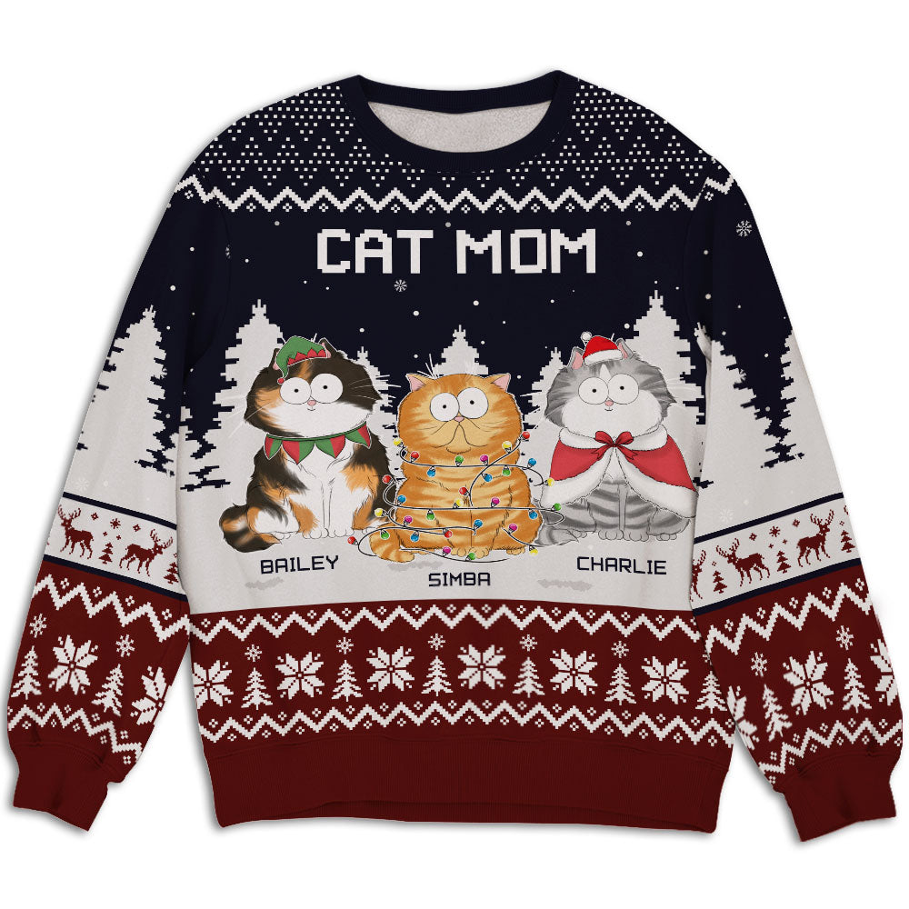 Personalized Funny Cat Dad All-Over-Print Sweatshirt - Ideal Gift for Pet Lovers