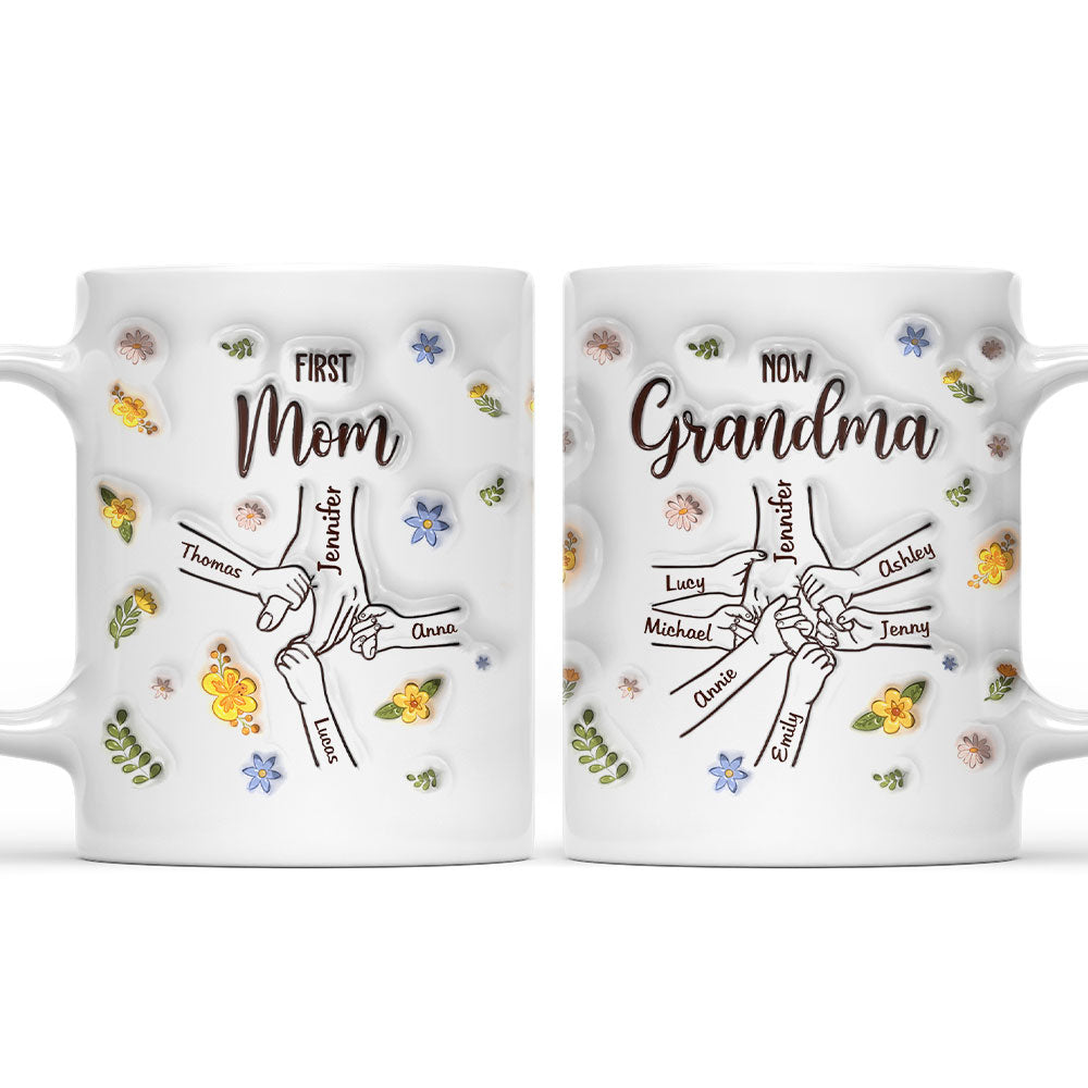 Personalized 3D Inflated Effect Mug for First - Time Moms Turned Grandmas