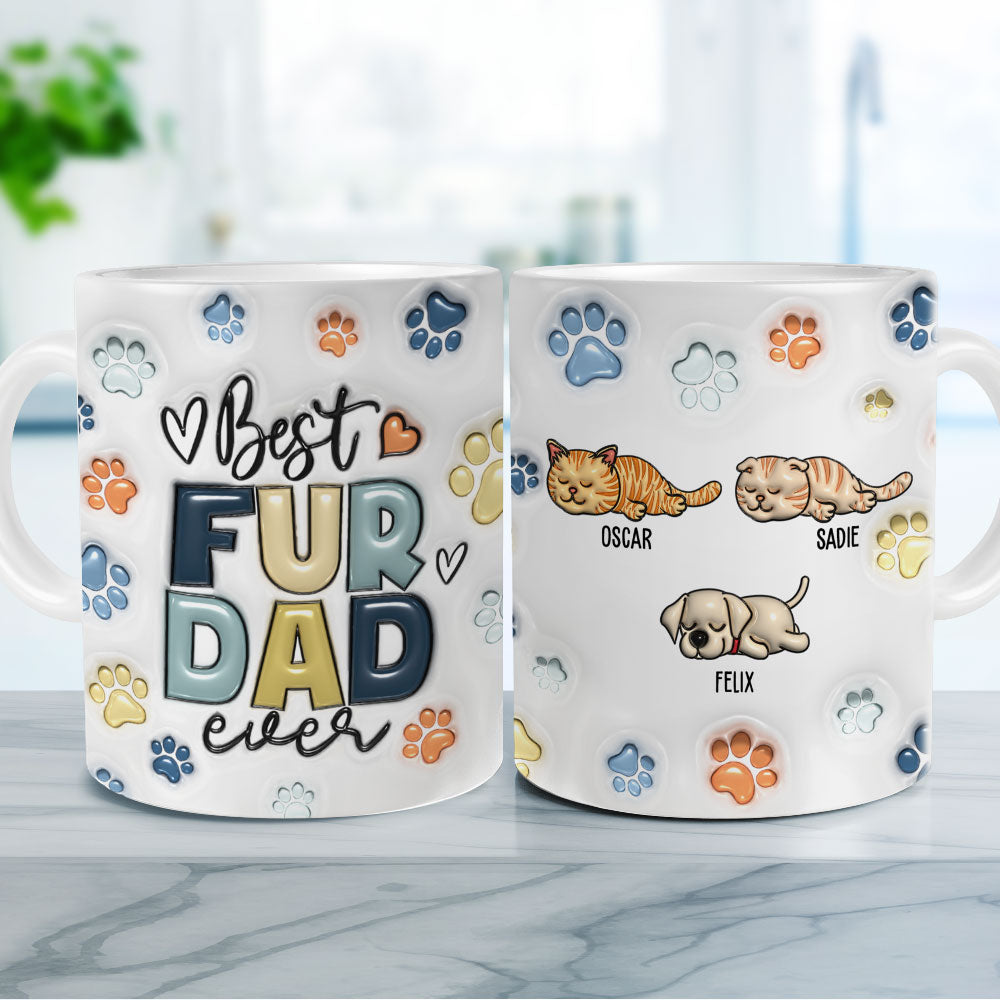 World's Best Fur Dad - Customizable 3D Inflated Effect Personalized Mug