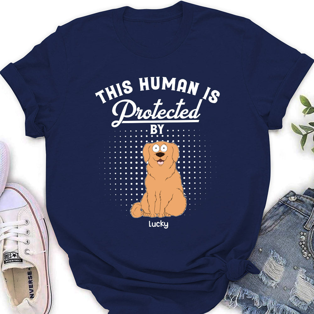 Personalized Custom Women's 'Protected By My Pet' T-shirt - Ideal Gift for Pet Lovers