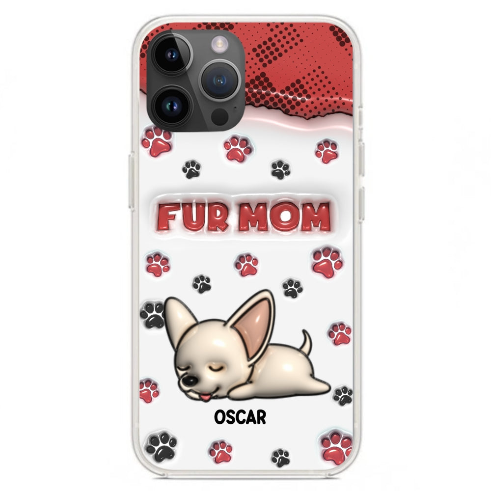 Personalized 3D Inflated Effect Fur Mom Custom Phone Case