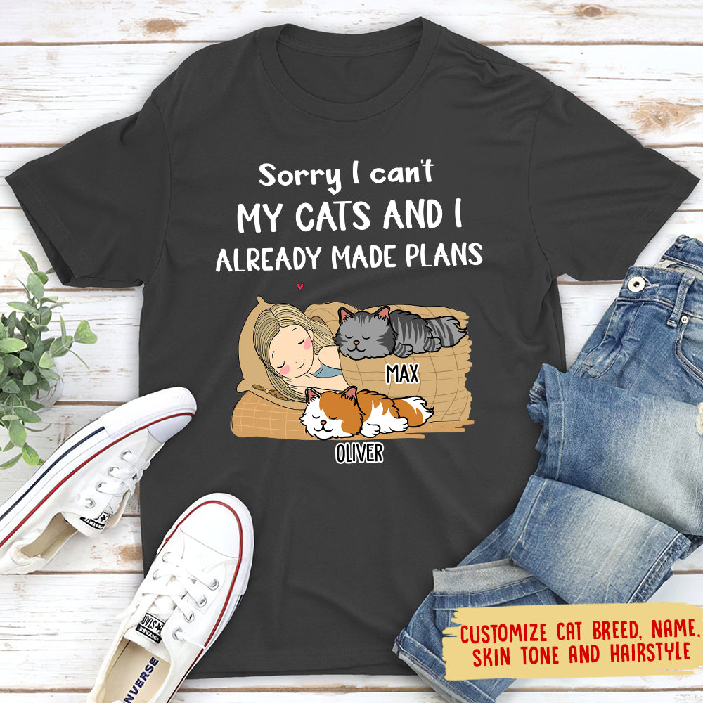 Personalized Unisex 'I Have Plans With My Cat' T-shirt - Ideal Gift for Pet Lovers