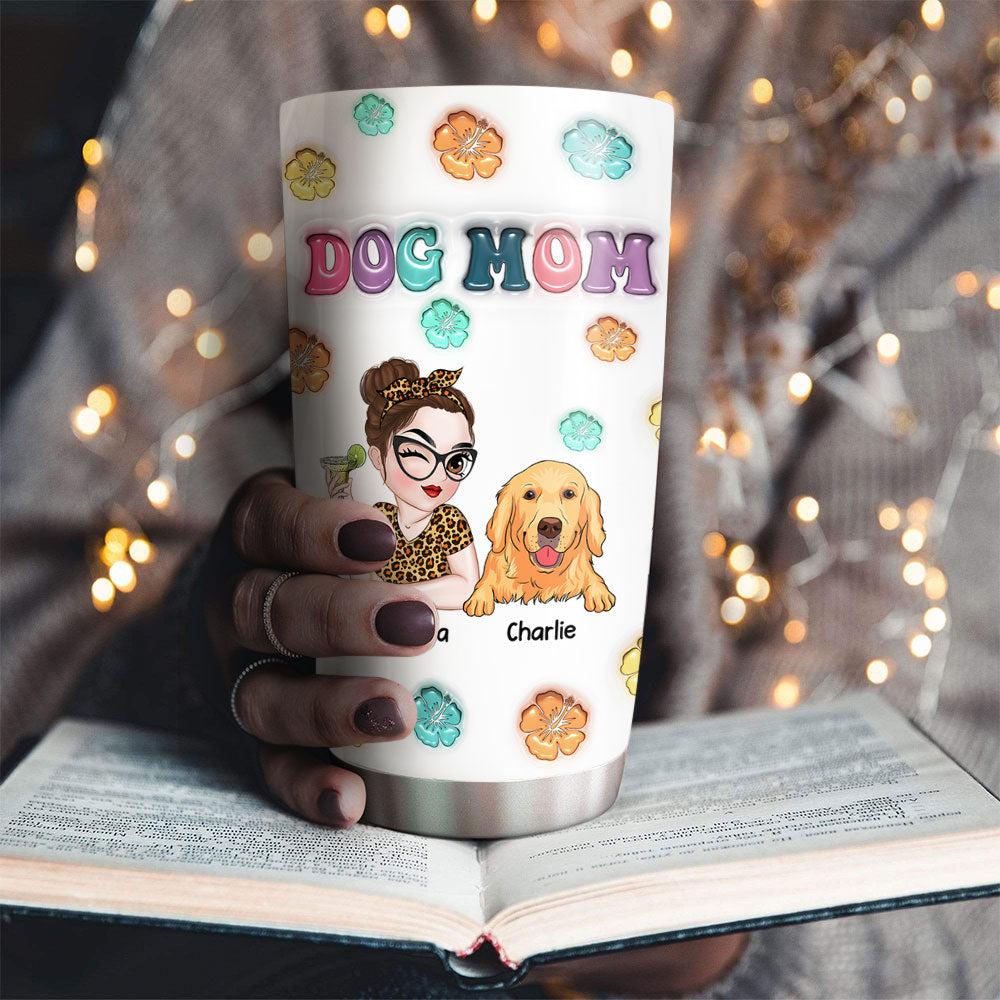 Personalized 3D Inflated Effect Tumbler for Dog Moms in Summer