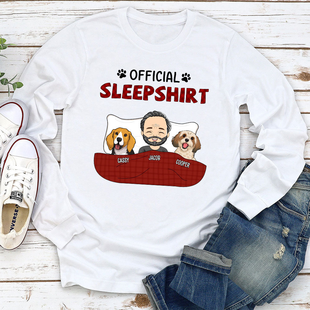 Official Personalized Custom Red Long Sleeve Sleepshirt - Ideal for Pet Lovers