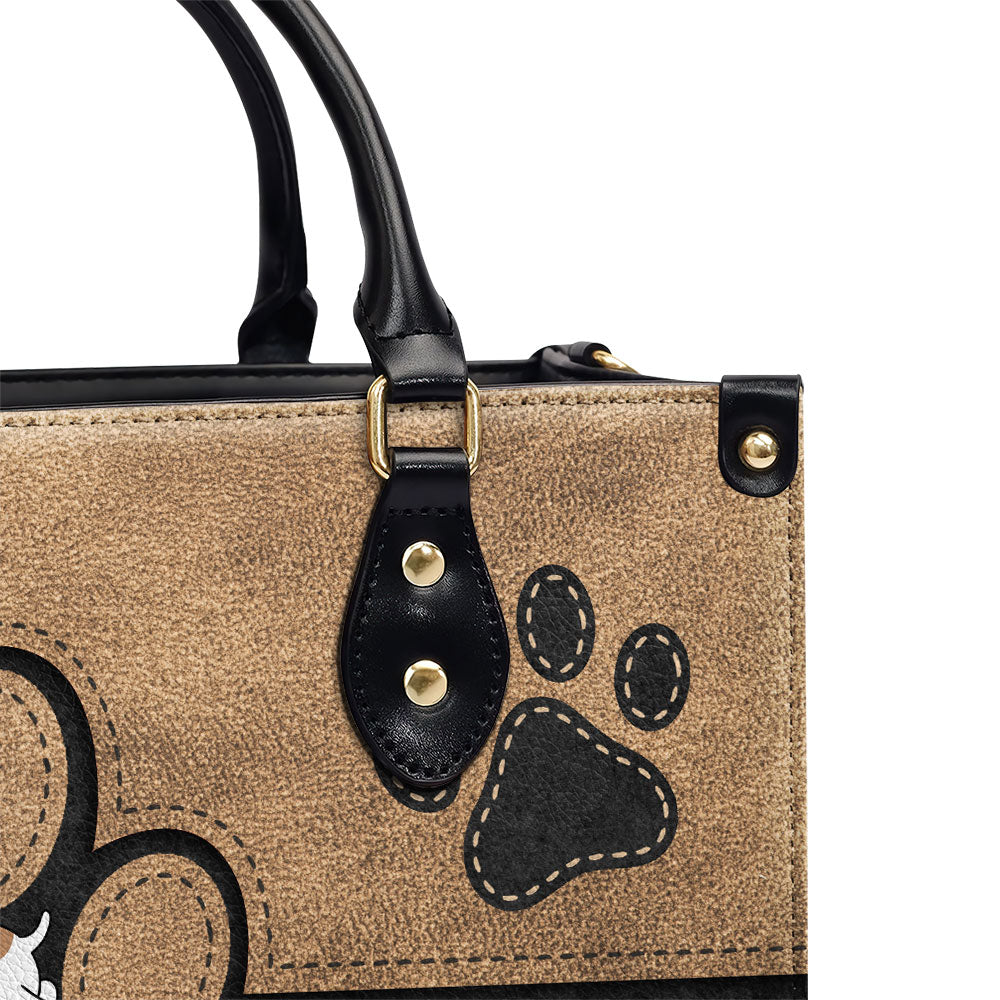 Personalized Elegant Fur Mom Custom Leather Handbag