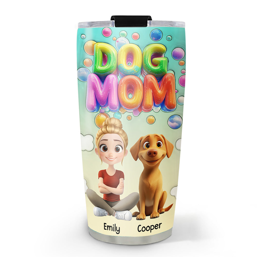 Personalized Puppy Love Moments 3D Inflated Effect Custom Tumbler - Ideal for Every Occasion