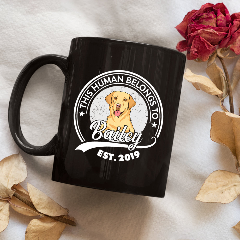 Human Belongs To Dog 2 - Customizable Personalized Coffee Mug for Pet Lovers