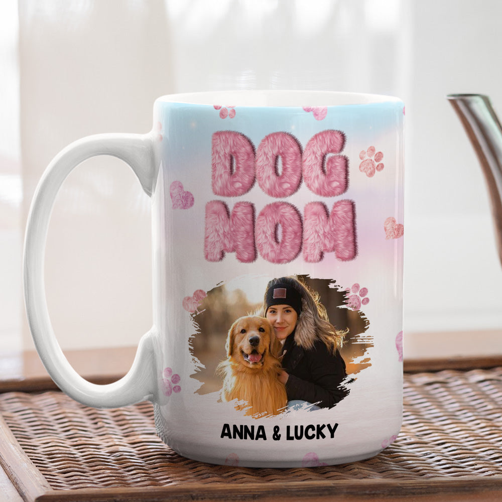 Personalized 3D Inflated Effect Ceramic Mug for Dog Moms with Custom Photos