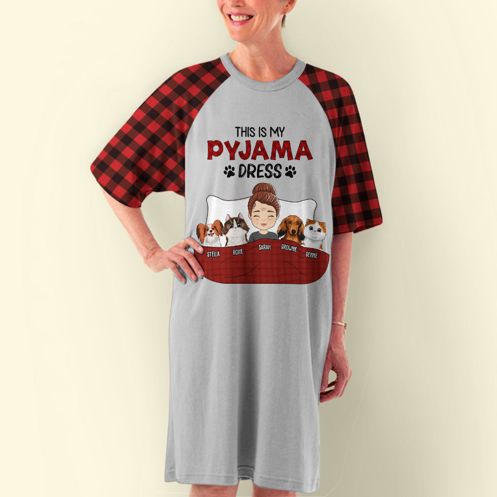 Customizable Pawjama 3/4 Sleeve Personalized Dog Mom Dress