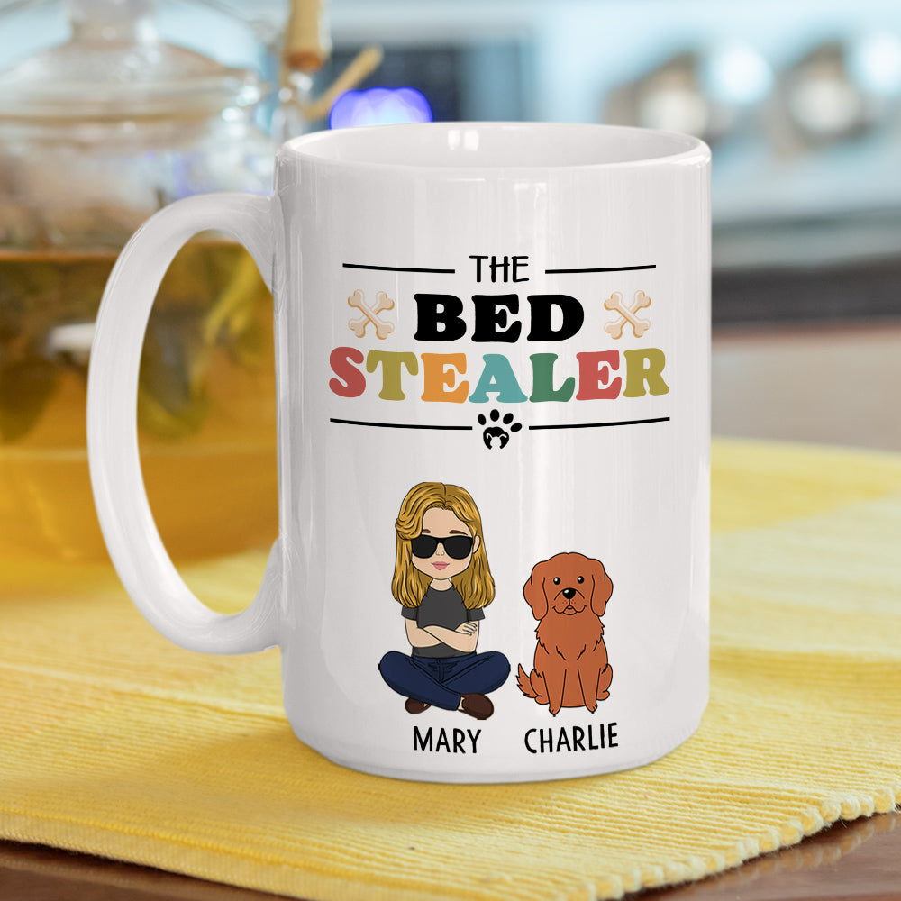 Personalized Custom 'Bed Stealer' Coffee Mug - Ideal Gift for Pet Lovers