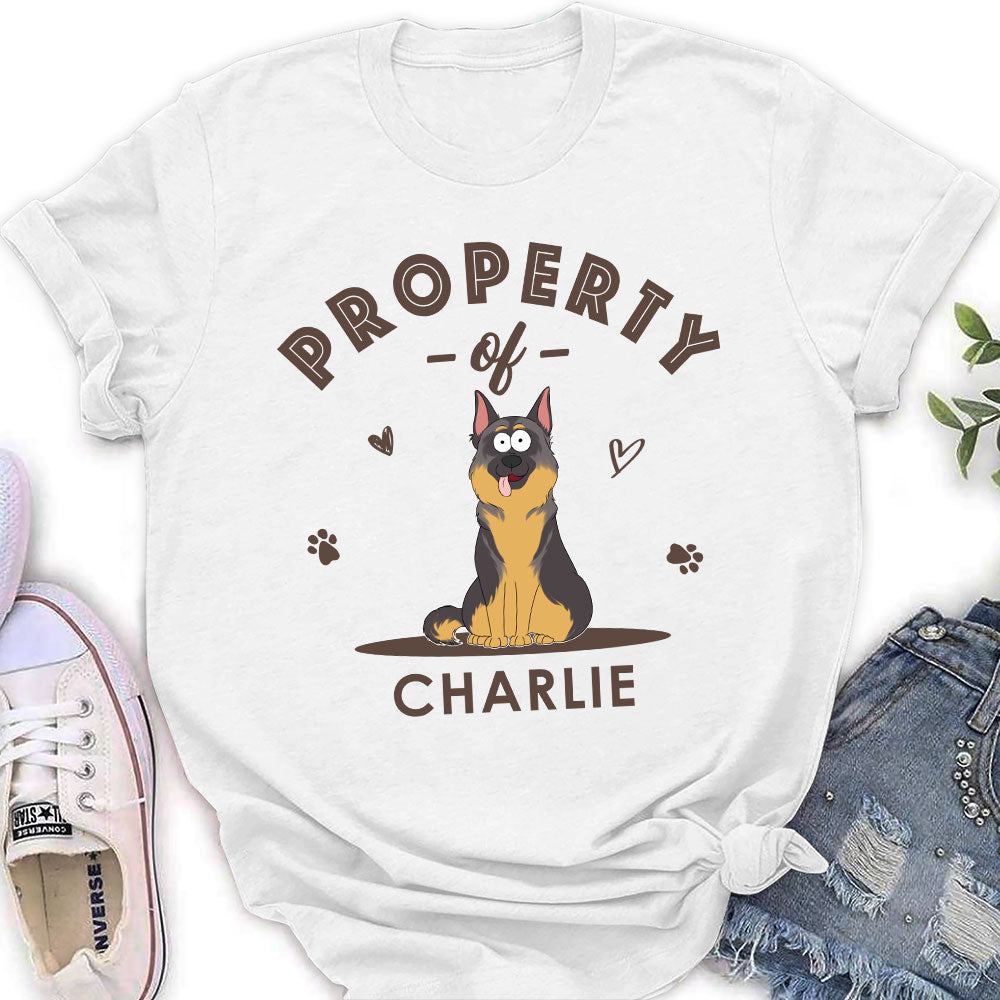 Personalized Custom Women's 'My Dog Property' T-shirt - Ideal Gift for Pet Lovers