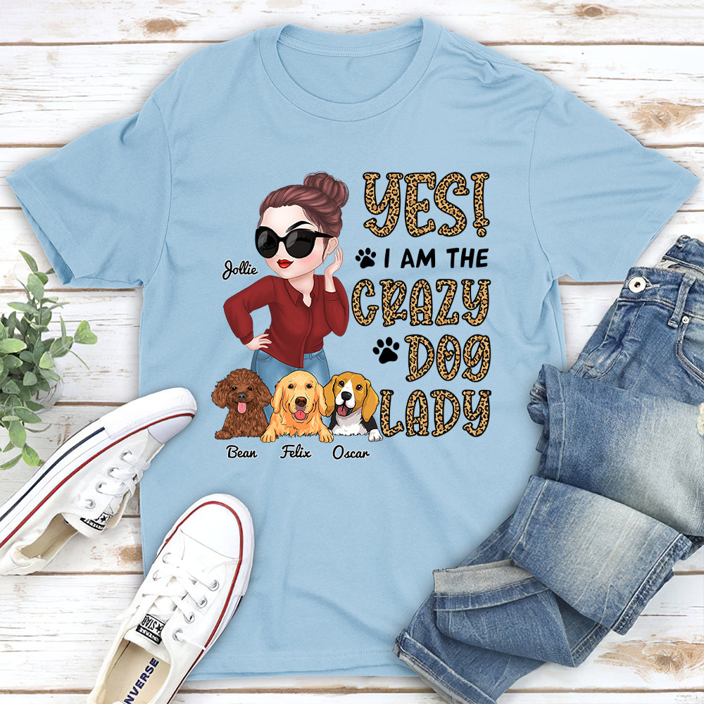 Personalized 'Call Me Crazy Dog Lady' Unisex T - shirt: Ideal Gift for Pet Lovers