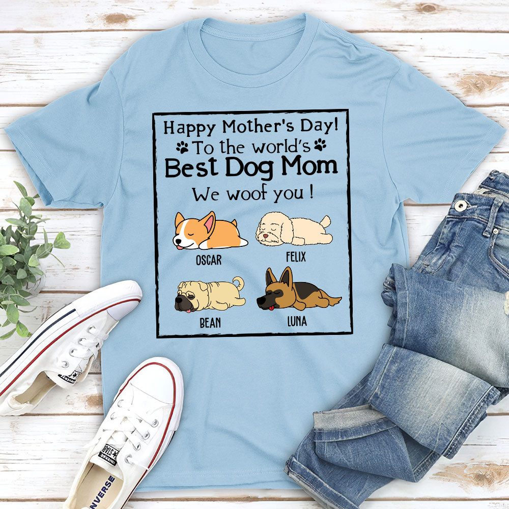 Woof Best Dog Mom - Customizable Unisex Personalized T - shirt for Pet Lovers