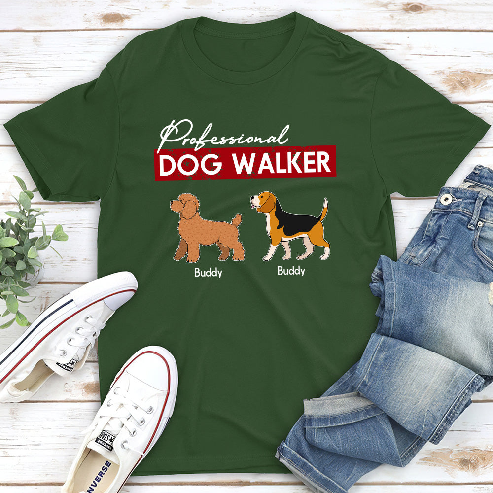Customizable Unisex Professional Dog Walker T-shirt - Ideal Gift for Pet Lovers