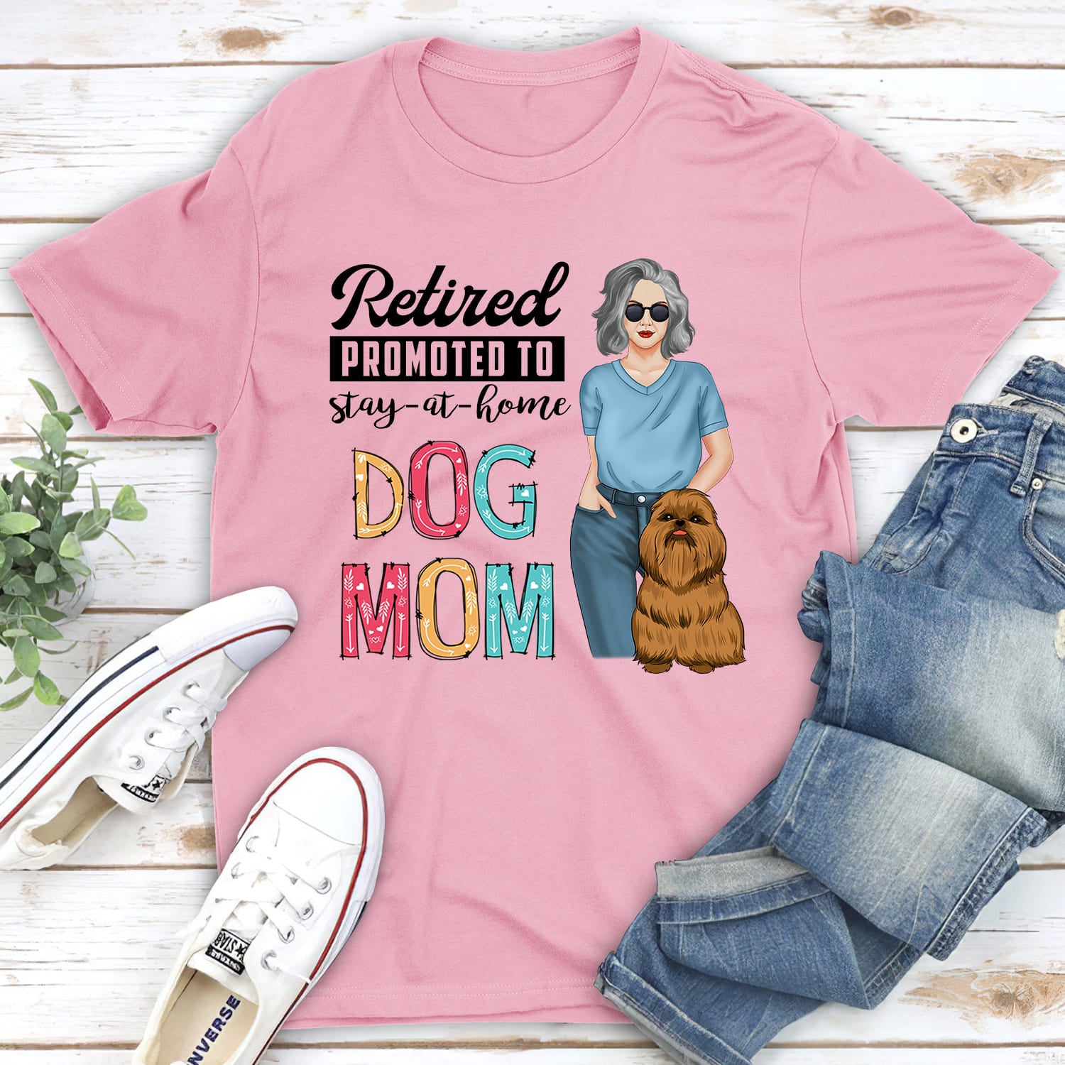 Personalized Custom Unisex 'Stay-At-Home Dog Mom' T-shirt - Ideal Gift for Pet Lovers