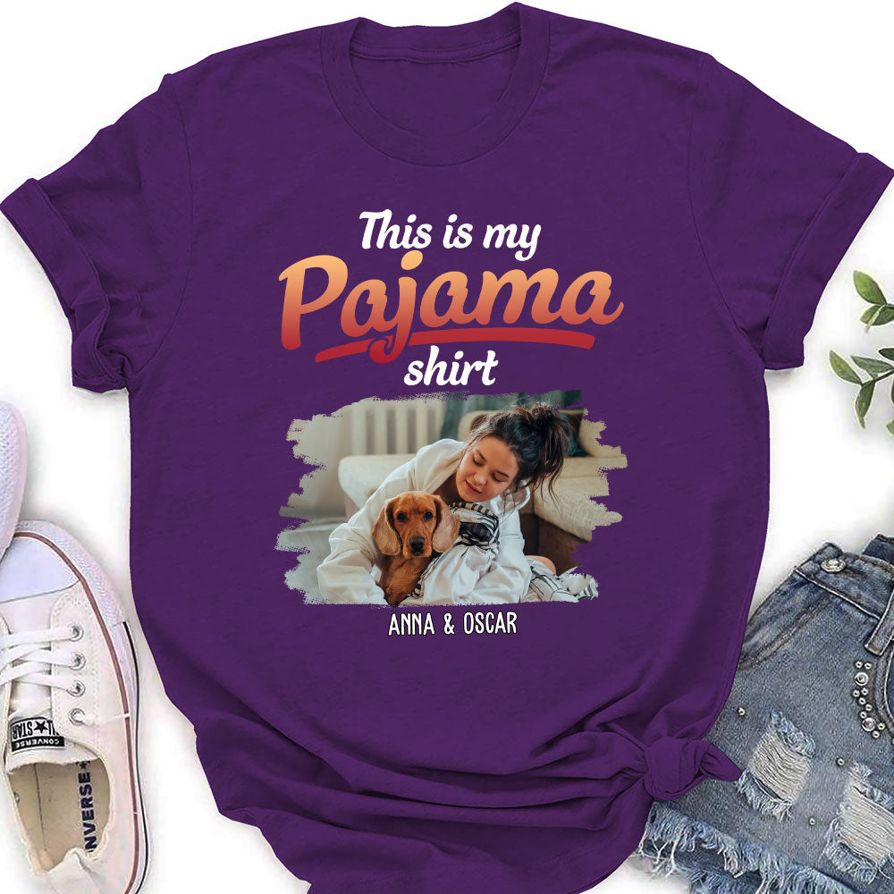 Personalized Women's Pajama T-shirt with Pet Photo - Ideal Gift for Pet Lovers