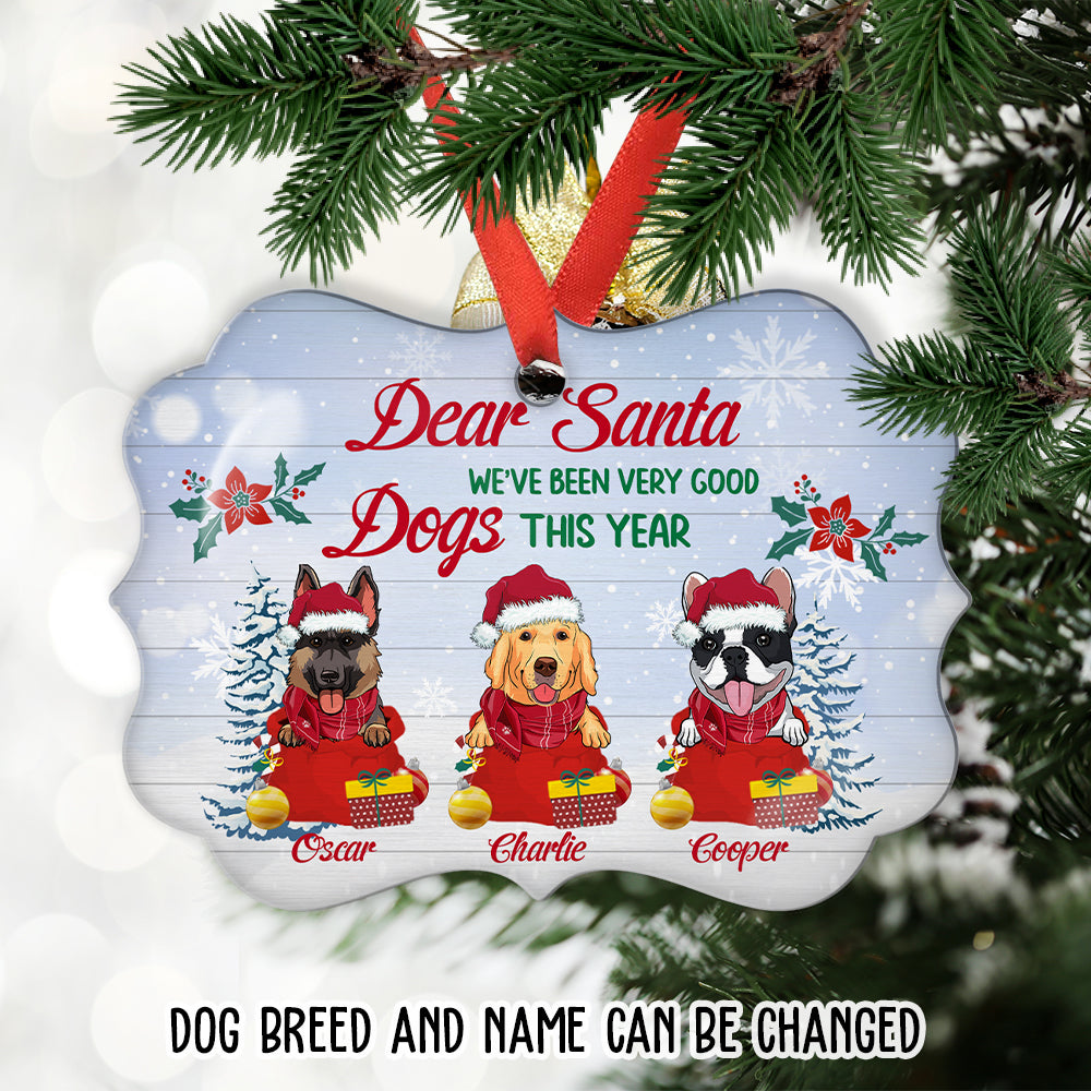 Dear Santa Personalized Custom Aluminum Pet Ornament for Holiday Tree
